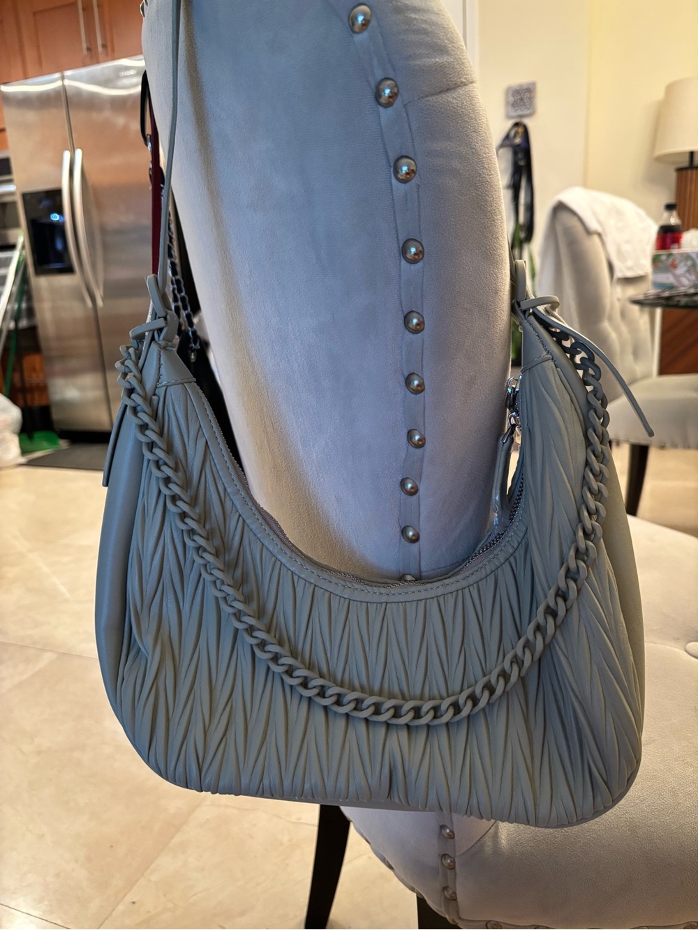 Stylish sage green  Women’s Hobo Bag - Textured Shoulder Purse